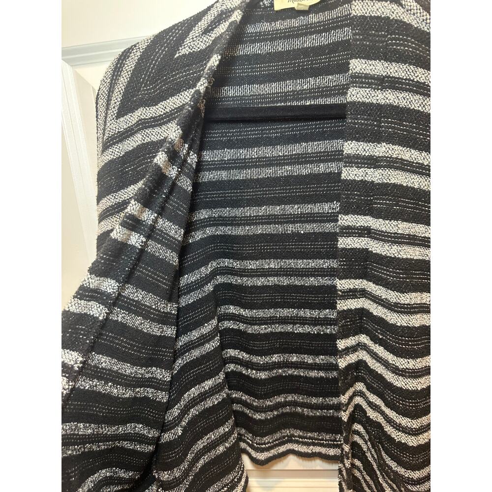 Madewell Black &‎ White Stripe Dolman Sleeve Drapey Cardigan XS/S Oversized - Picture 4 of 9
